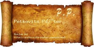 Petkovits Péter névjegykártya
